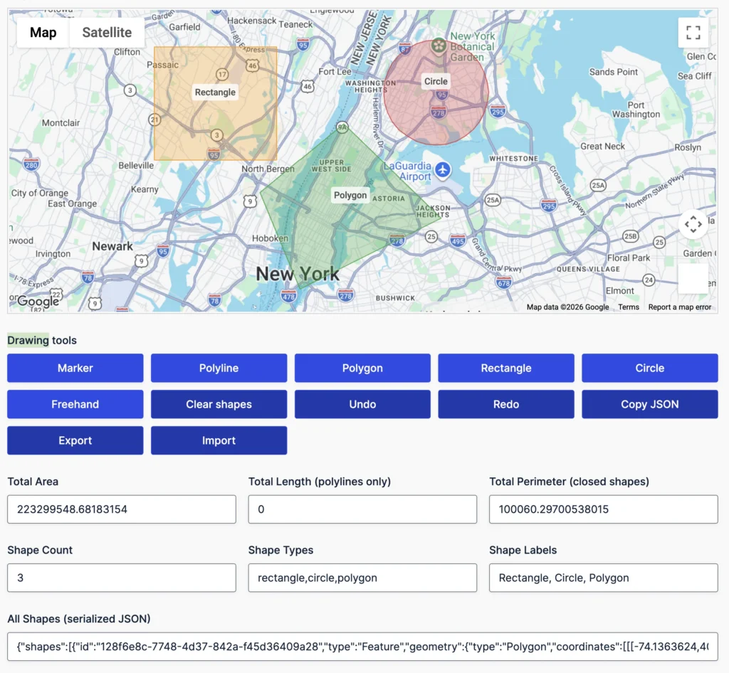 Ninja Forms Geolocation Drawing Tools