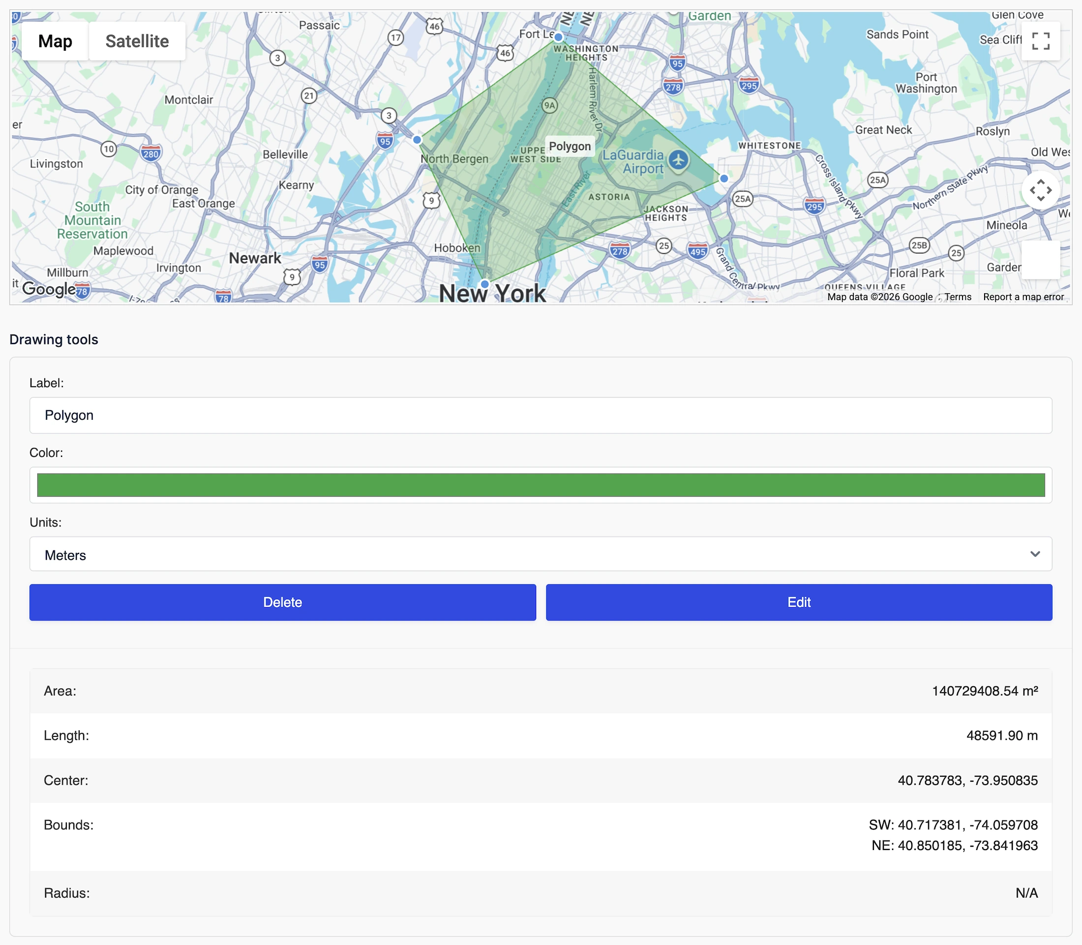 Ninja Forms Geolocation Shape Measurements