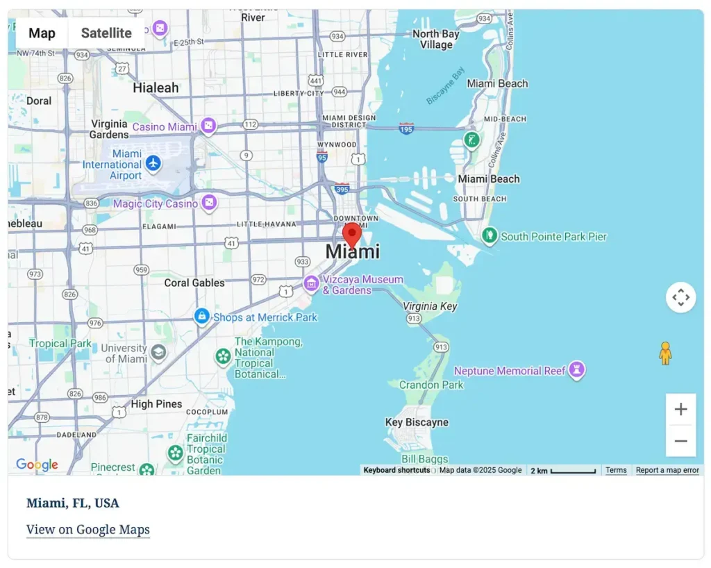Single Ninja Forms submission location displayed on a map